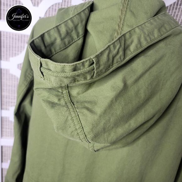 Forever 21 Women's Oversized Army Green Hooded Utility Jacket Size S - Picture 10 of 14